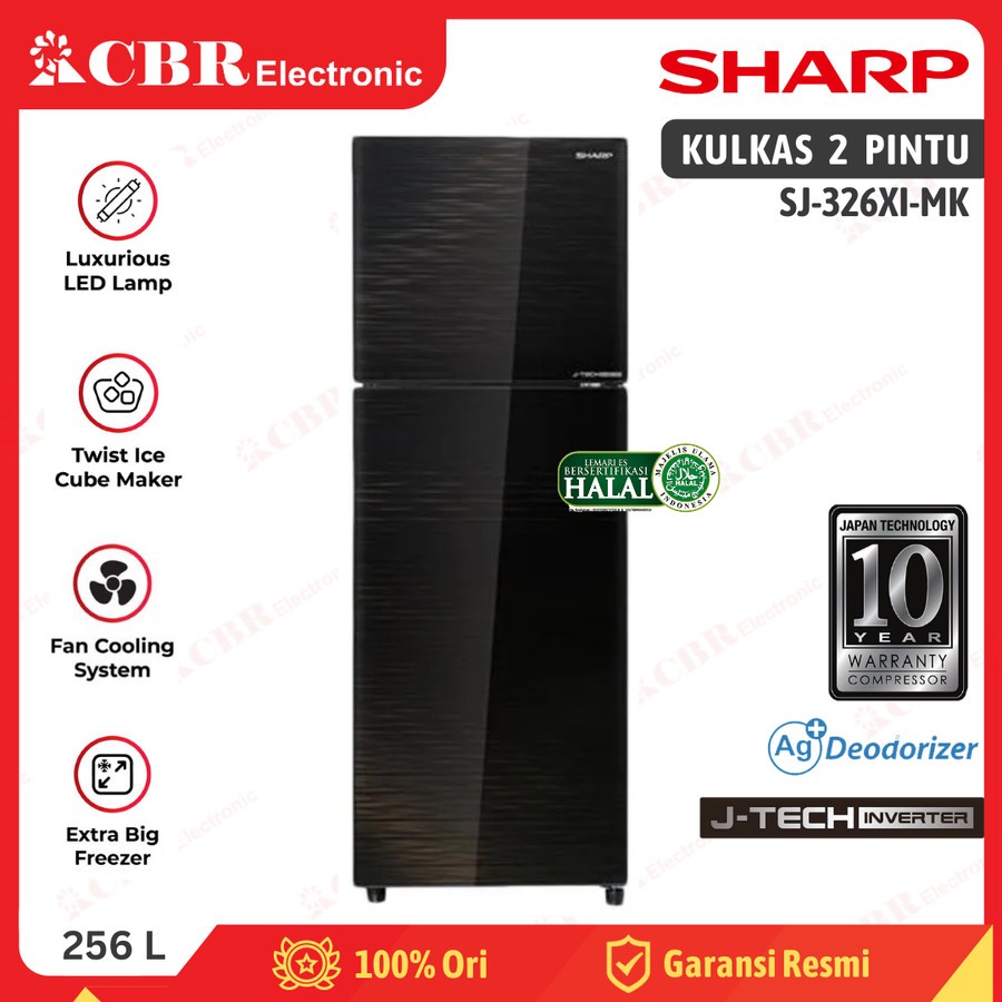 Kulkas SHARP 2 Pintu SJ-326XI-MK (Inverter) 256 L