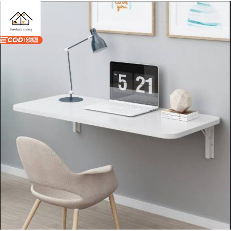 Meja dinding lipat free siku lipat