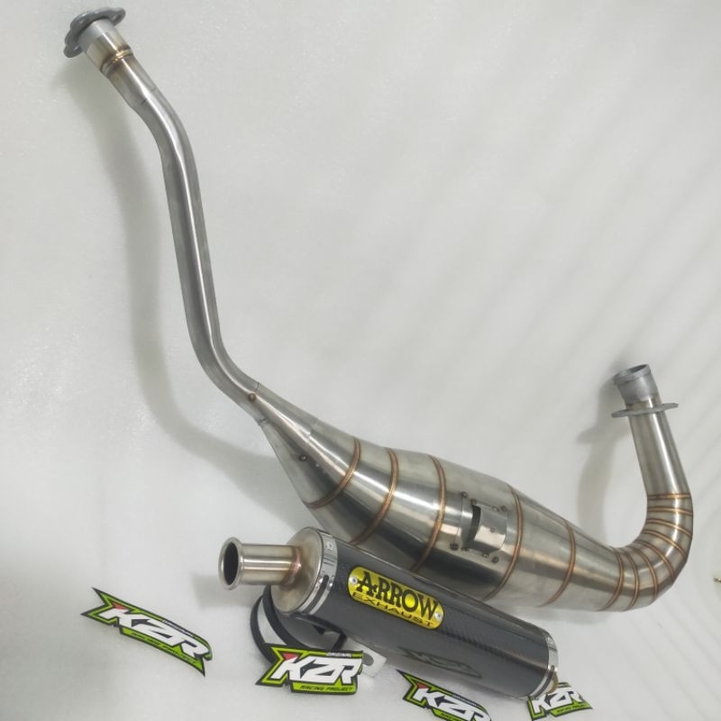 KNALPOT ARROW EXHAUST NINJA R RR SS STAINLESS CARBON-01 STEP VARIASI/ORI ARROW