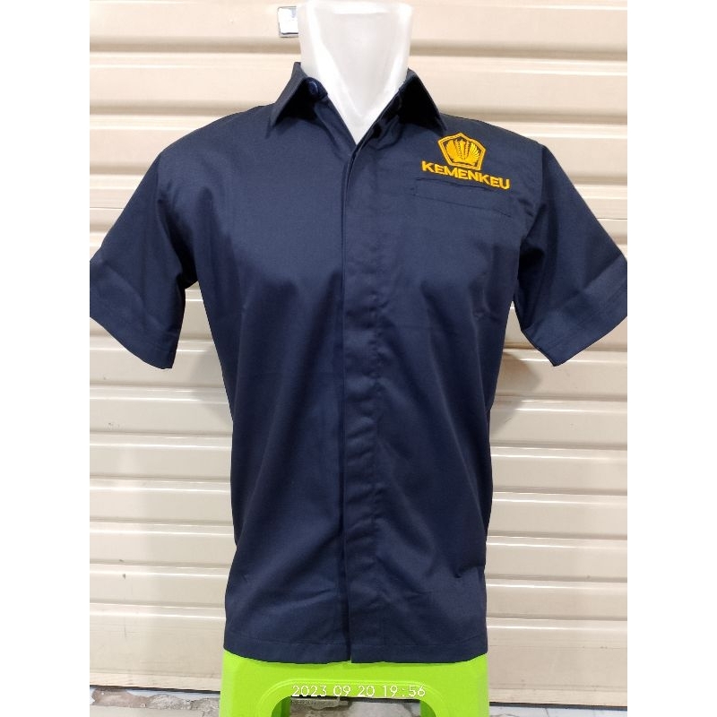 Kemeja KEMENKEU Biru Nevy Lengan Pendek