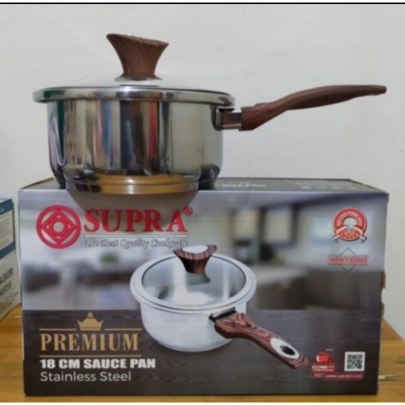 Panci Sauce Pan 18 cm Supra Panci Susu Stainless Steel Premium