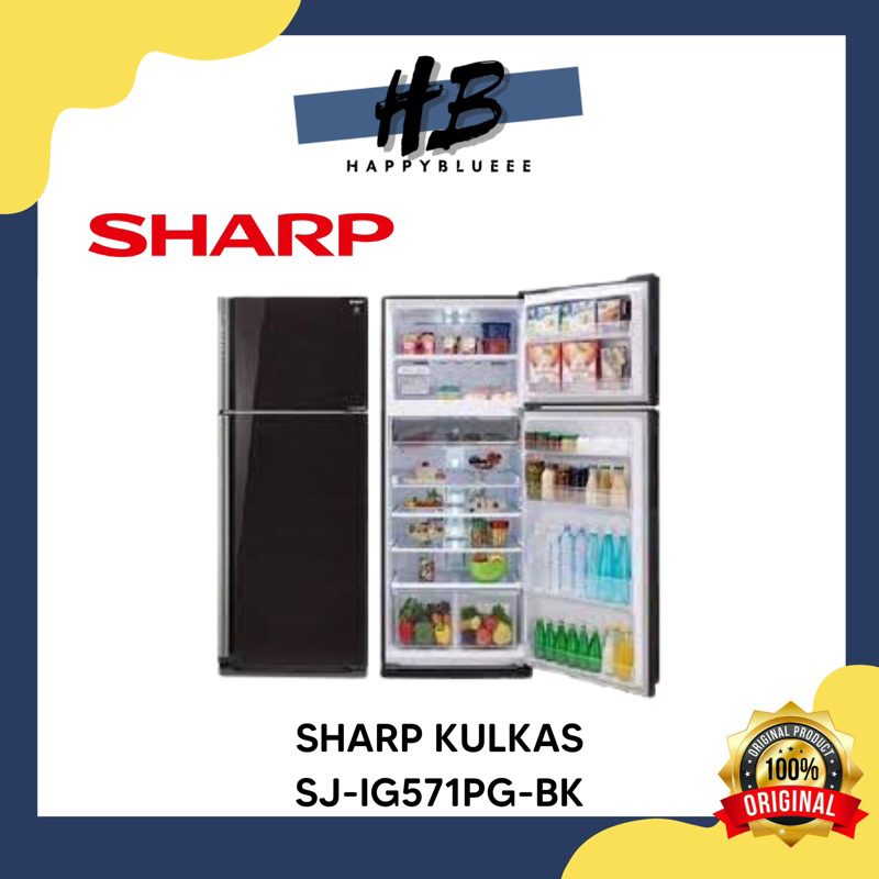 SHARP KULKAS 2 PINTU SJ-IG571PG-BK