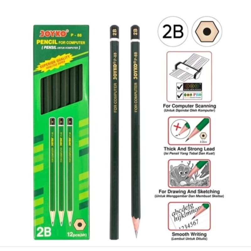 

Pencil/pensil Joyko P-88 2B 1 box isi 12 pcs | pensil
