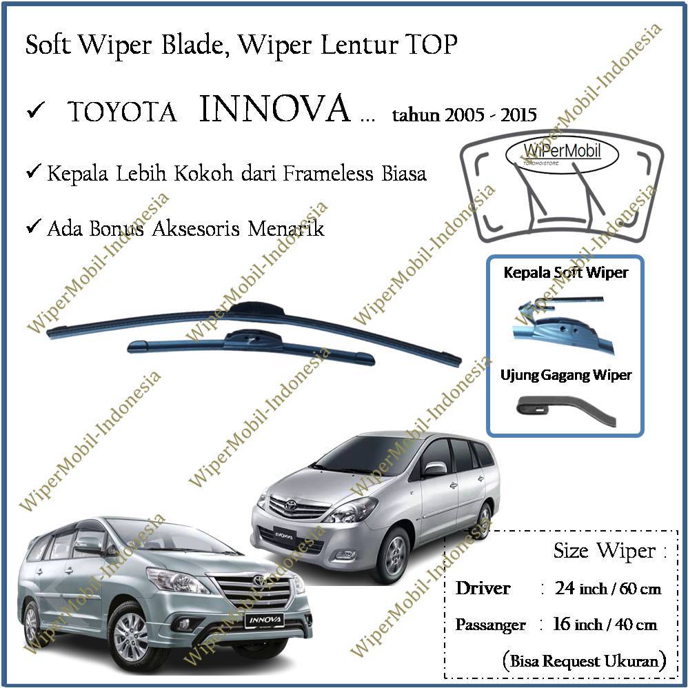 Wiper Kaca Mobil Toyota INNOVA 2005 2006 2007 2008 2009 2010 2011 2012 2013 2014 2015 Frameless