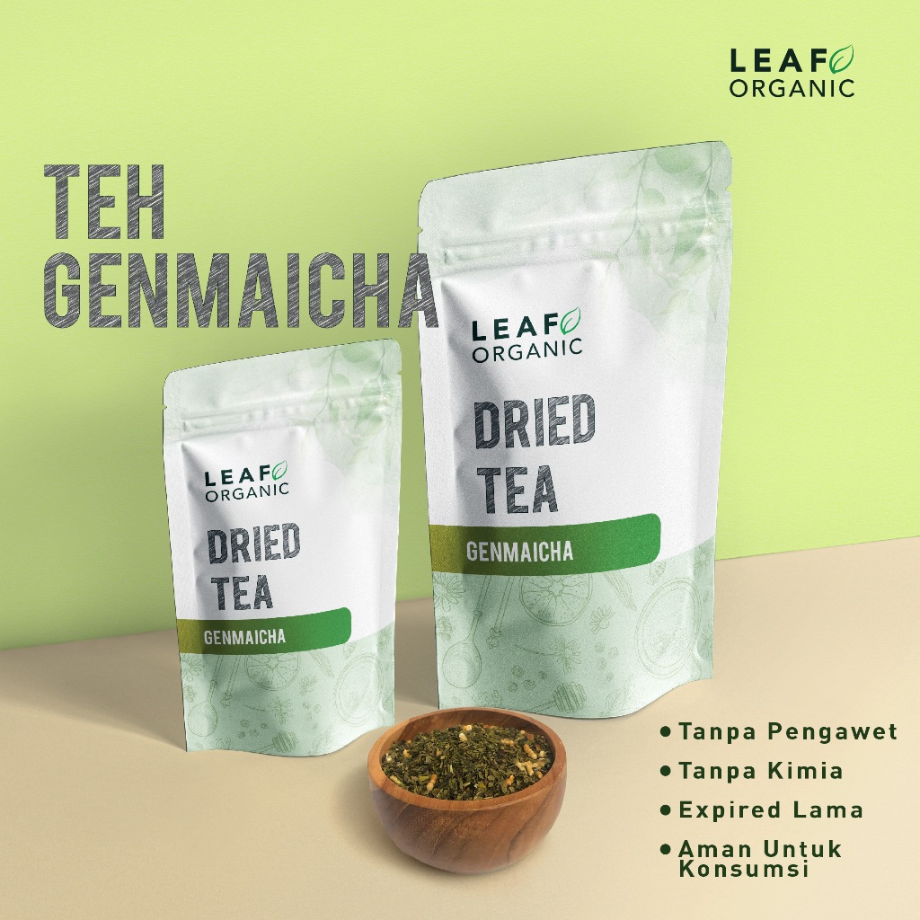 

Teh Hijau Genmaicha Premium Japanese Green Tea Roasted Rice LEAF ORGANIC Green Tea Sencha Dried Tea Murni Organik