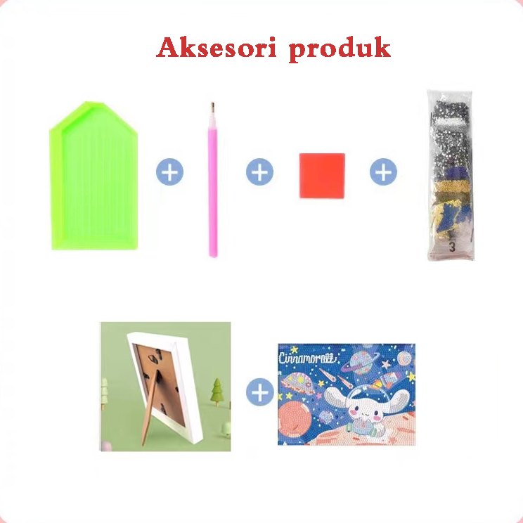 Terlaku. 【DISKON 50%】Cinnamoroll Diamond Painting Sanrio Edition + Bingkai foto Cartoon Lotso  Full 