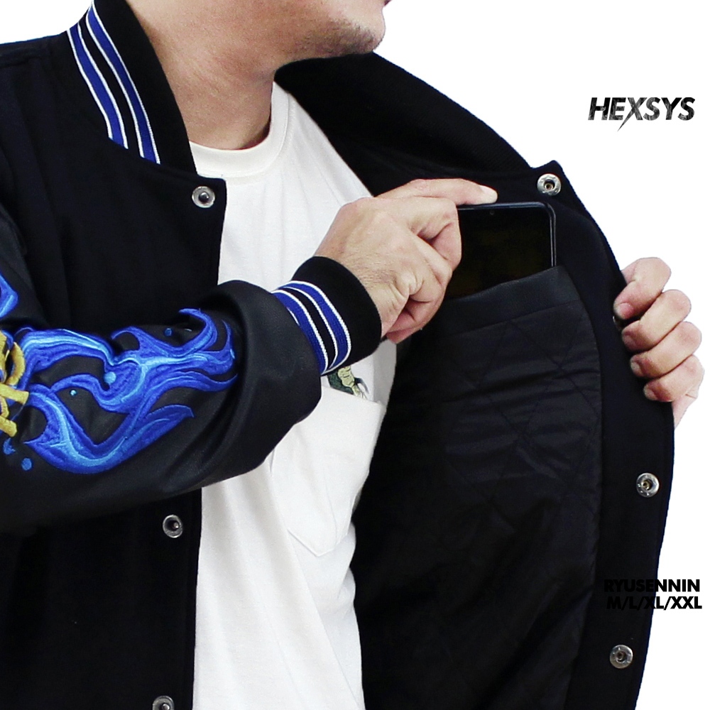 best sale bossque x hexsys-ryusenin jaket varsity bordir breakside baseball kremlin jaket varsity