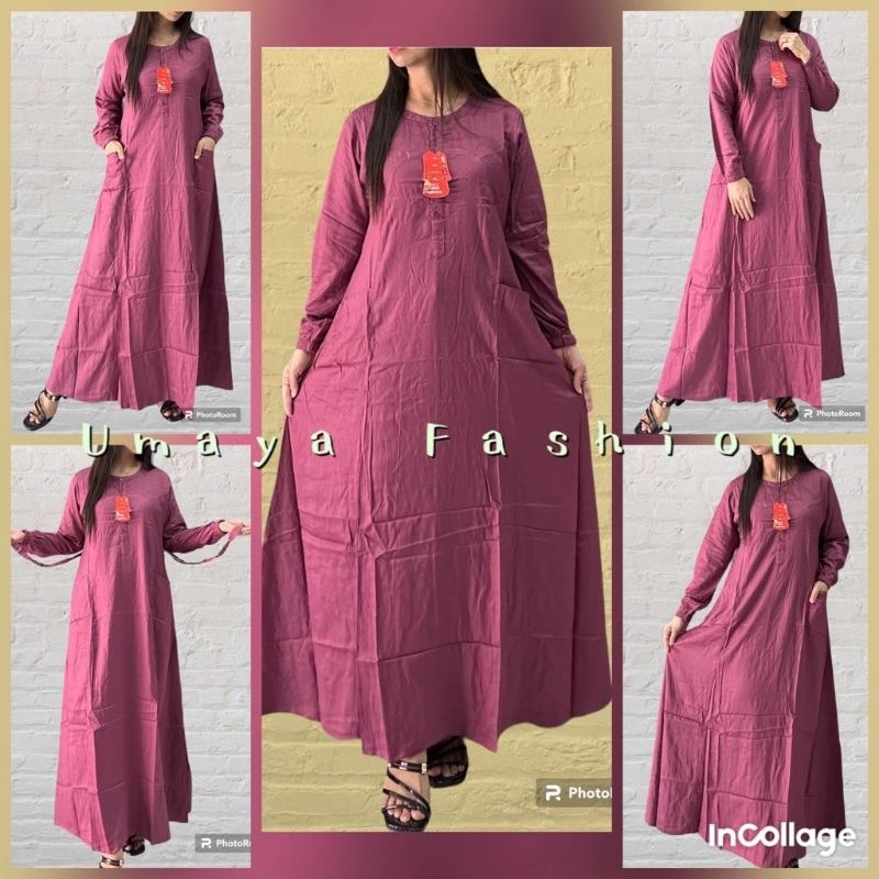 Zie Gamis Polos Bahan Katun Bangkok Premium || Gamis Rayon Polos Premium || Gamis Rayon Twill || Gam