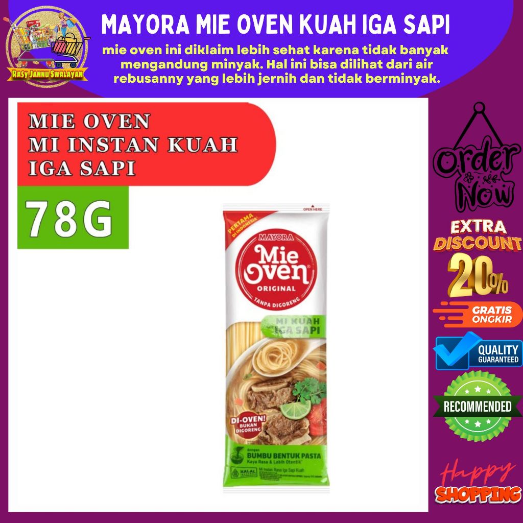 

Mie Oven Mayora - Mie Instan Kuah Iga Sapi 78gr