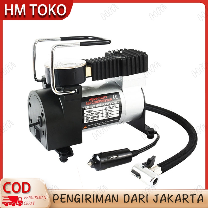 HM TOKO Mini DC Air Compressor Electric Tire Pump Mini DC 12V Air Compressor Electric Tire Pump Mini