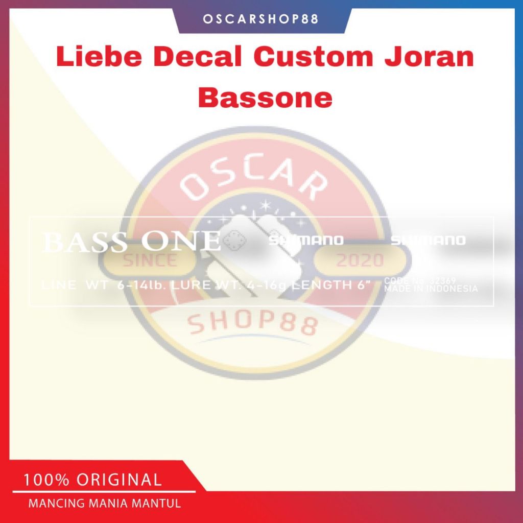 Oscarshop88 sticker decal joran bass one shimano