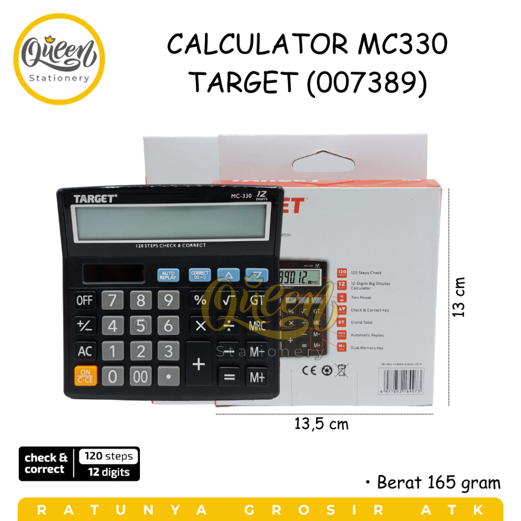 

1 PCS CALCULATOR MC330 TARGET / KALKULATOR / ALAT HITUNG (007389)