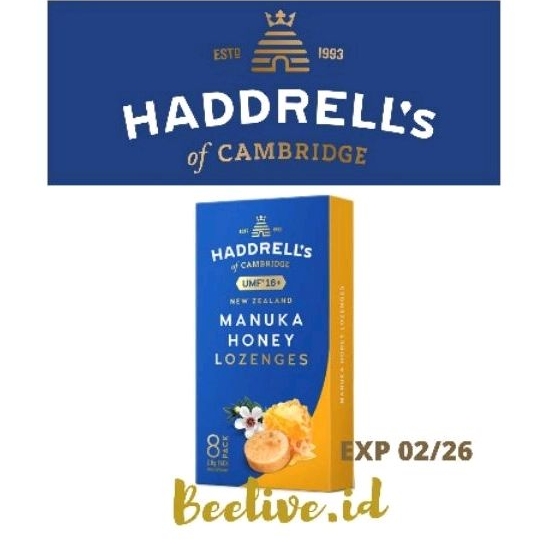 

Permen Madu Haddrells Manuka Honey Lozenges UMF 16+ MGO 573+ 8 pack