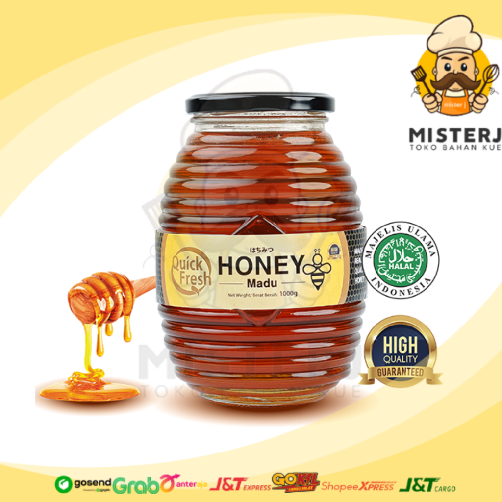 

Quick Fresh Honey Glass | Madu Murni 1Kg + BUBBLE WRAP | Madu Murni Quick Fresh | Kemasan Pabrik Botol Kaca