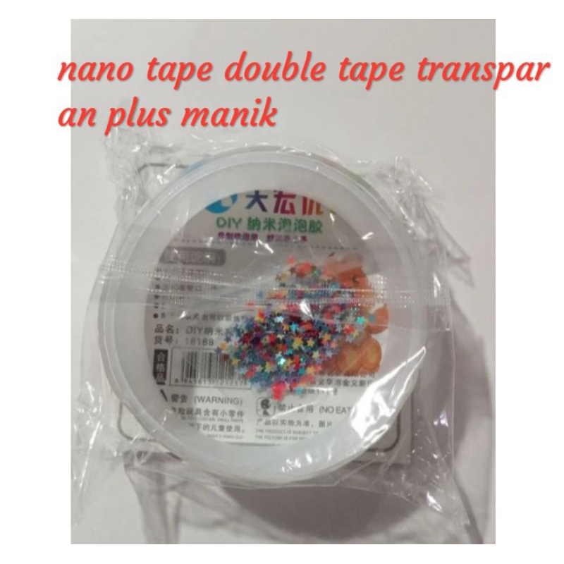 

Nano Tape Double Tape Transparant plus manik manik