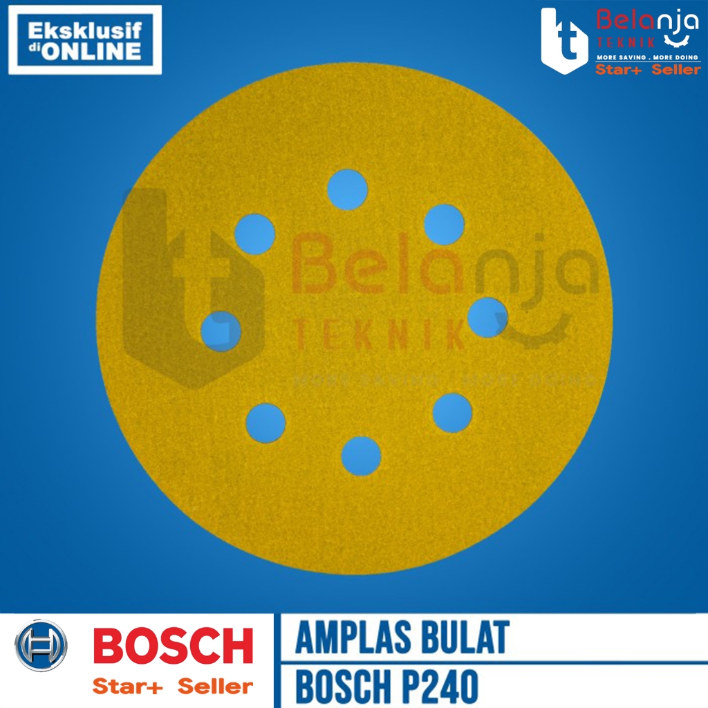 Bosch Sanding Papers Velcro 5 Inch Kertas Amplas Bulat Tempel Grit 240