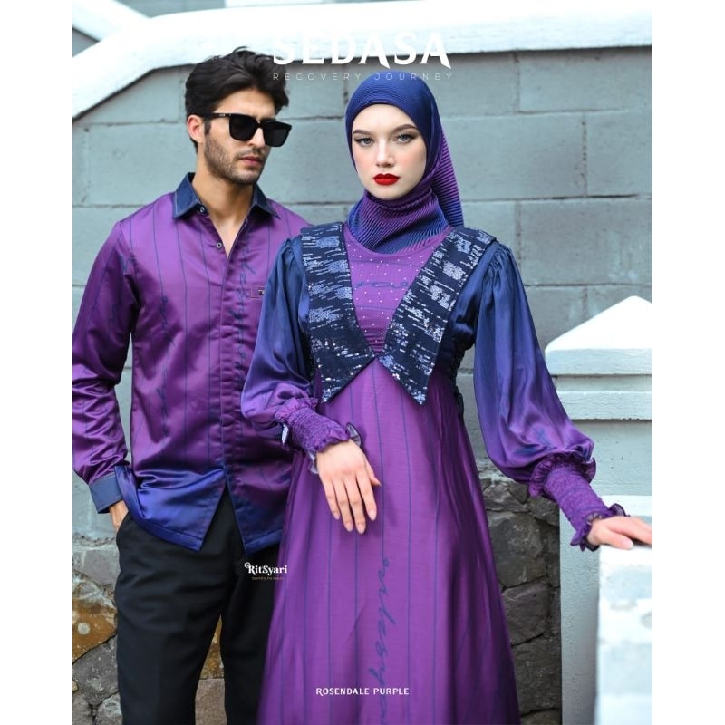 [RITZ SYAR'I] GAMIS SET SYARI / DRESS MEWAH ORIGINAL BRAND " ROSENDALE " By Ritz Syari