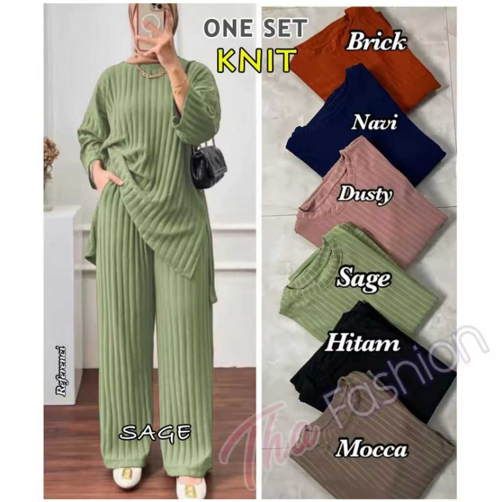 SET KNIT IMPORT TERBARU//SETELAN WANITA KEKINIAN// KAIN HORNET PREMIUM///TEBAL&ADEM