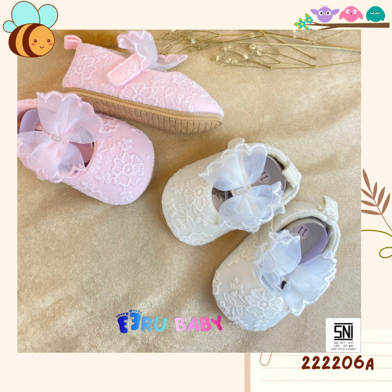 Sepatu Prewalker Baby Girl 0-18 Bulan Eeru Baby motif kupu kupu