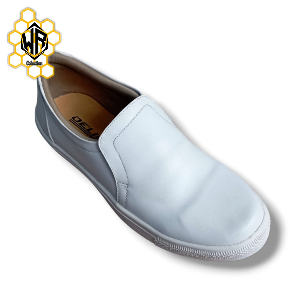 Sepatu casual putih AKPER Pria kulit /Sepatu putih pria