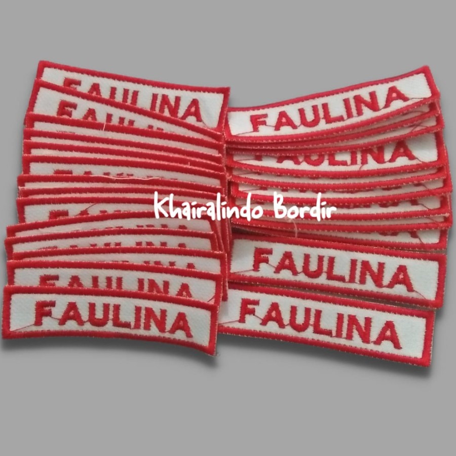 Bordir Nama / Bordir nama seragam sekolah / Badge Nama Bordir