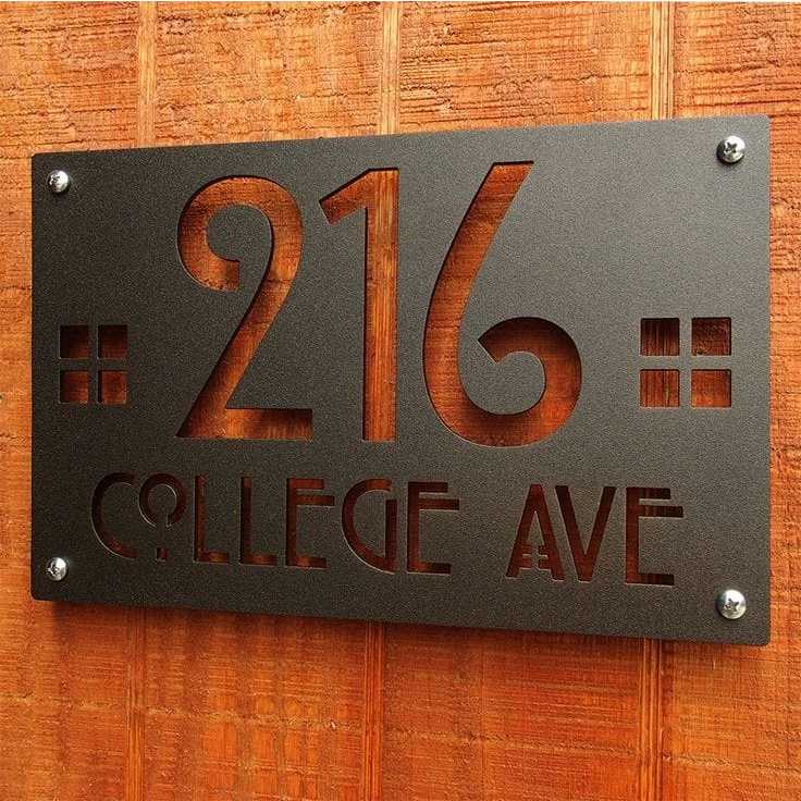 Nomer & Alamat Rumah Bahan Besi Kotak Modern Simpel Elegant