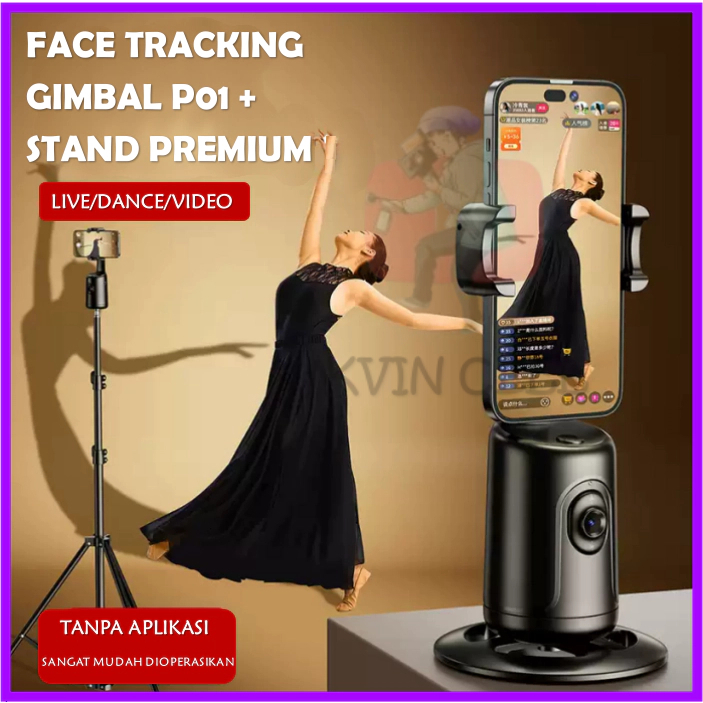 Auto Face Tracking Smart Gimbal Camera Tripod Sensor Handphone Stabilizer 360° Gesture Control Sensor Wajah Muka Pelacak P01