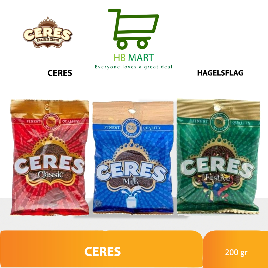 

COKLAT BUTIR CERES CLASSIC 200GR / MILK / FESTIVE 200 GR