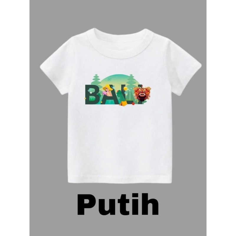 kaos oblong anak gambar TULISAN BALI BARONG usia 1-12 tahun ukuran s sampai 3xl