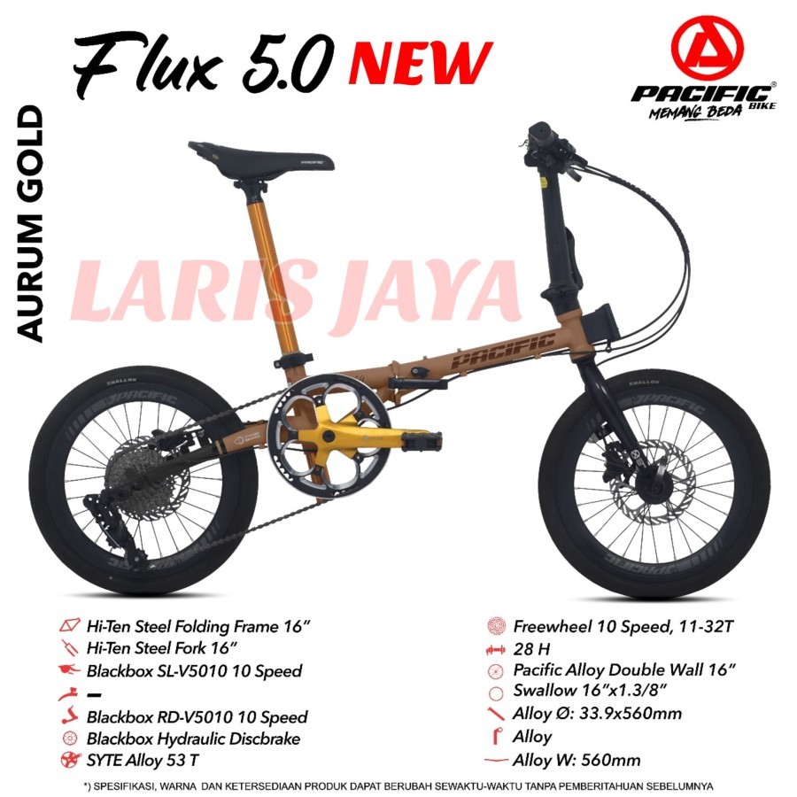 [ BONUS BELL ] SEPEDA LIPAT PACIFIC FLUX 5.0 LIPAT 16 INCH PACIFIC FLUX 5.0 SPEED 10 LIPAT 16 PACIFI