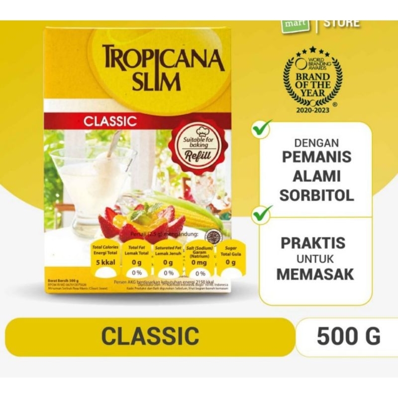 

tropicana slim classic sweetener refill 500gr 500 gram
