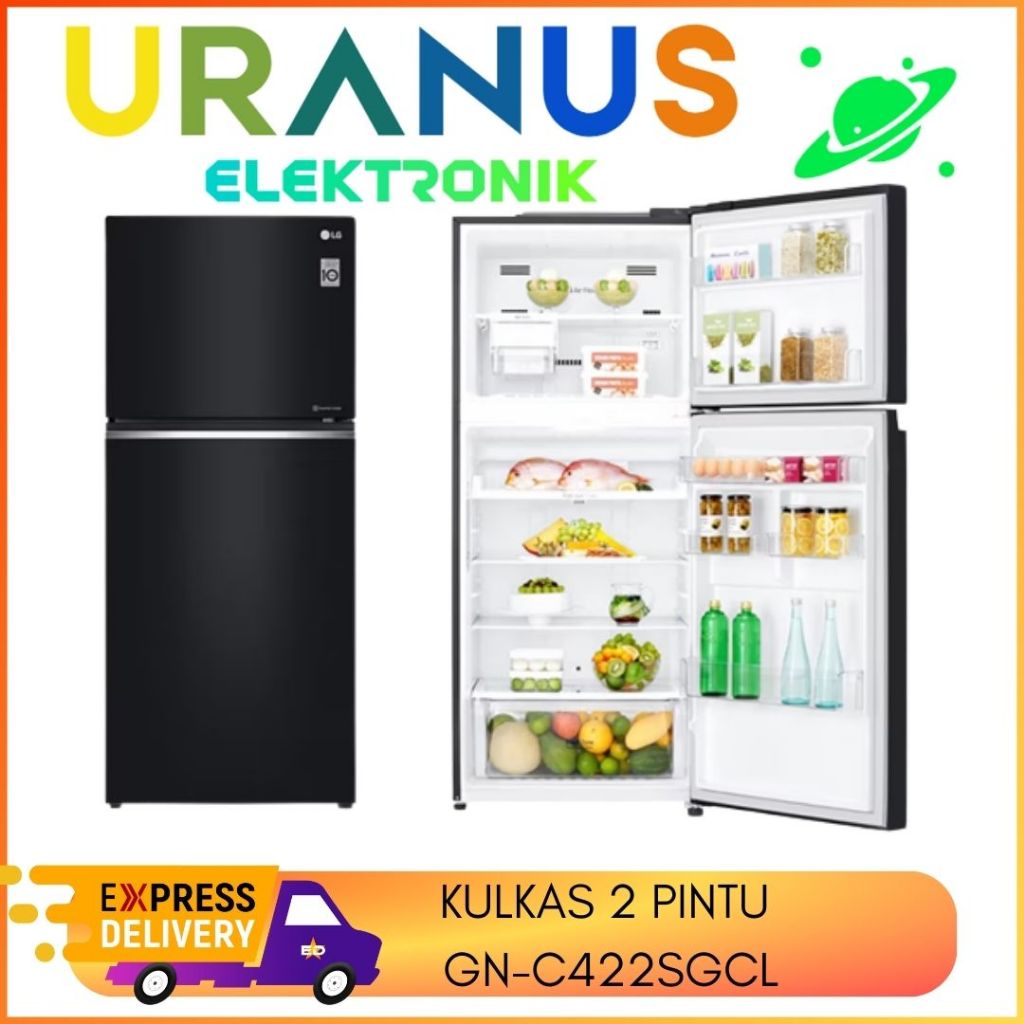 LG GN-C422SGCL Kulkas 2 Pintu Inverter 416 L Door Cooling GN C422SGCL