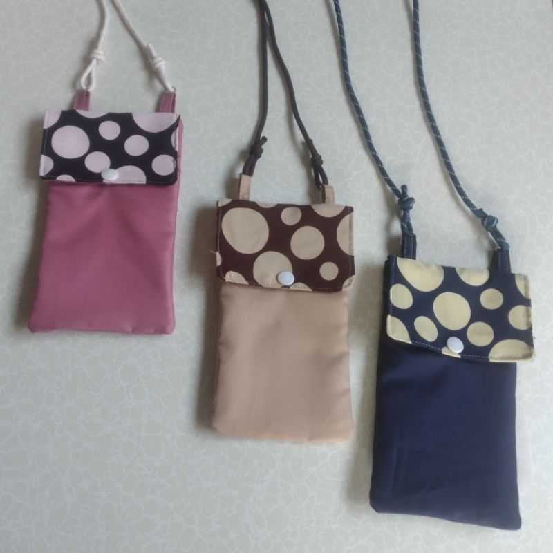 Tas Selempang Hp Tali Prusik Paracord Motif Polkadot