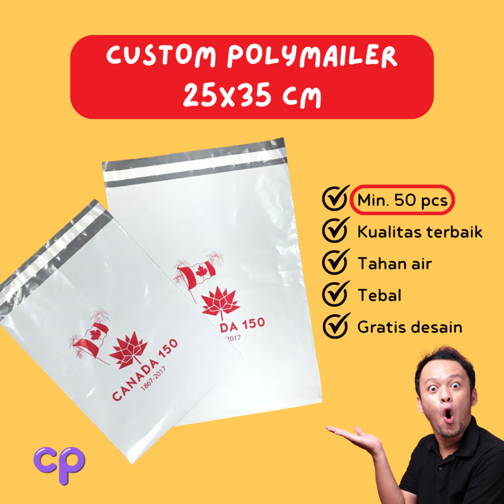 

Polymailer custom 25x35cm / plastik packaging / plastik olshop / sablon plastik baju