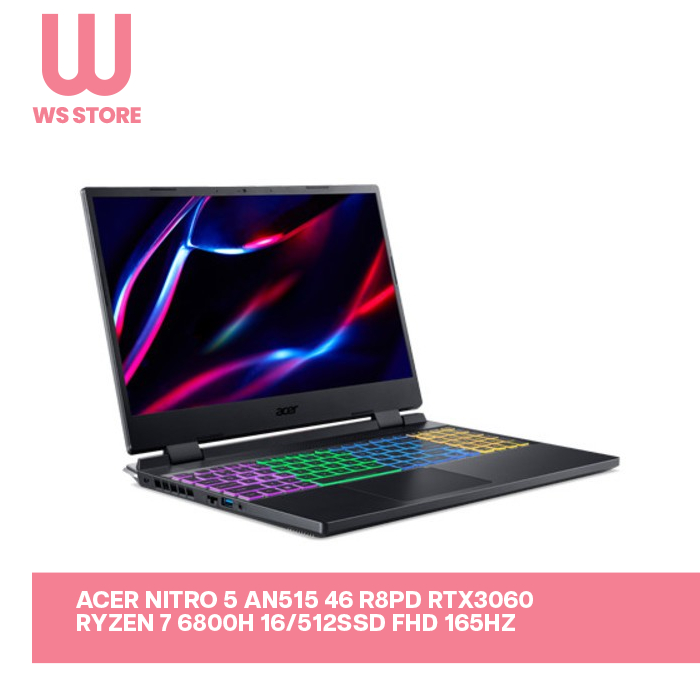 ACER Nitro 5 AN515 46 R8PD RTX3060 Ryzen 7 6800H 16/512SSD FHD 165Hz