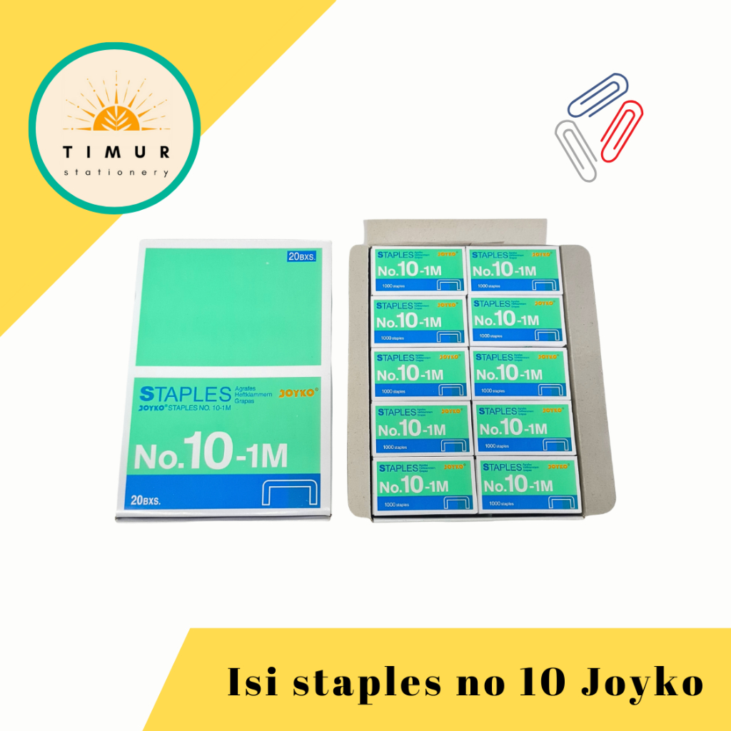 

Isi Staples / Refill Stapler Joyko Kecil No. 10 Grosir per Pak isi 20 Box