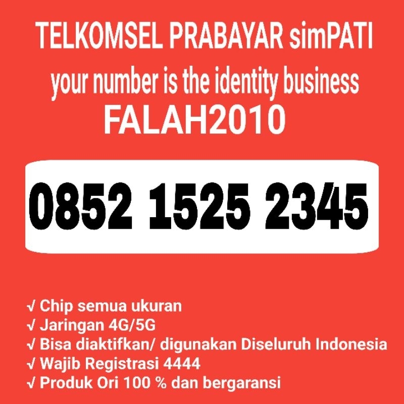 NOMOR CANTIK TELKOMSEL KARTU PERDANA CANTIK TELKOMSEL URUT 2345
