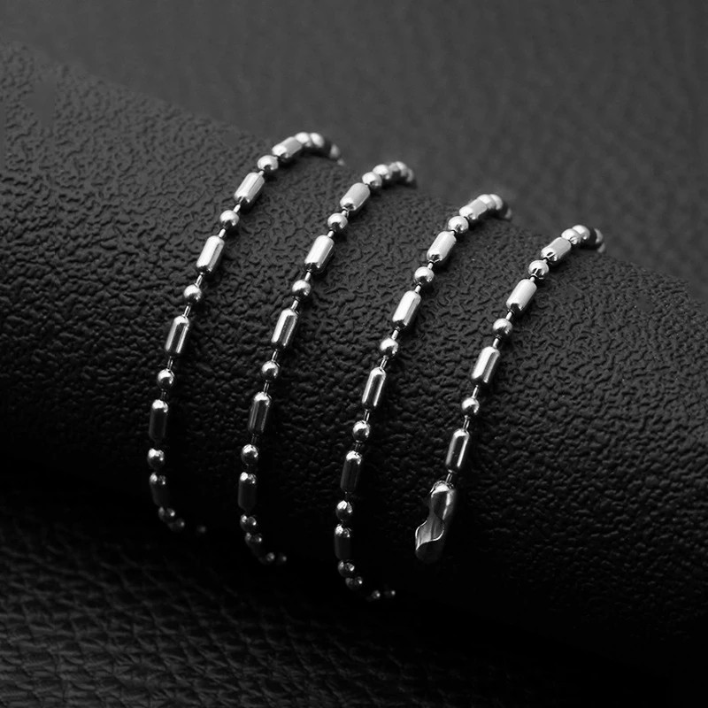 Kalung Pria Wanita Rantai Mci Titanium Asli Silver Panjang Original - SILVER, PANJANG 60CM