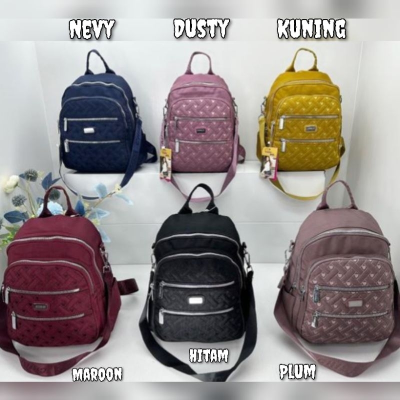 TAS ORI CHIBAO KANVAS 2in1 Ransel Slempang 7Sleting