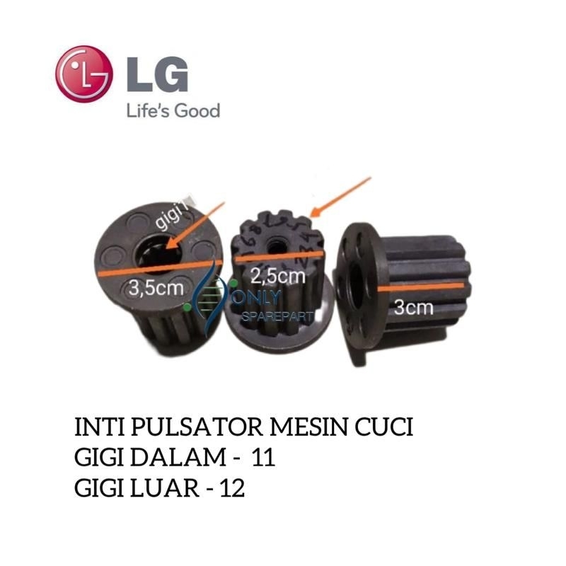 Inti Pulsator Gear Pulsator Mesin Cuci LG  Gigi 11 - Gigi Luar 12