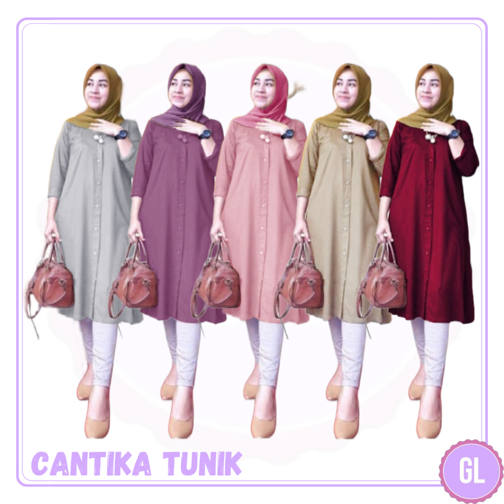 Tunik Cantika Baju Atasan Tunik Muslim Wanita - L XL XXL 3XL