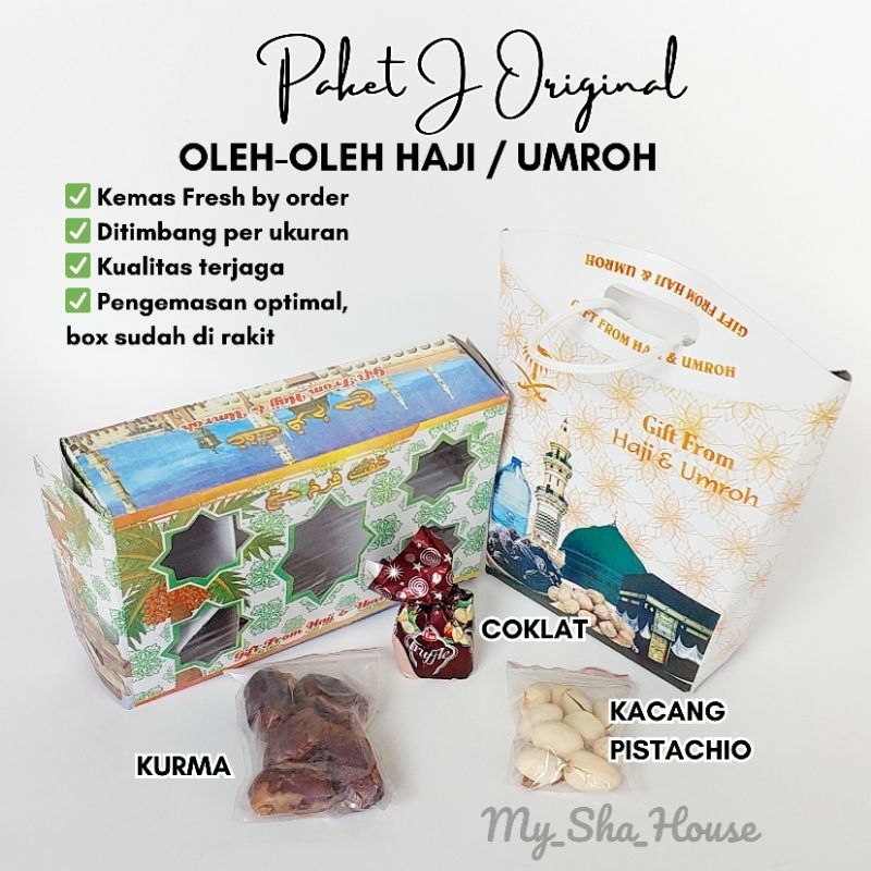 

Paket J Original oleh oleh haji umroh praktis murah berkualitas kurma pistachio coklat