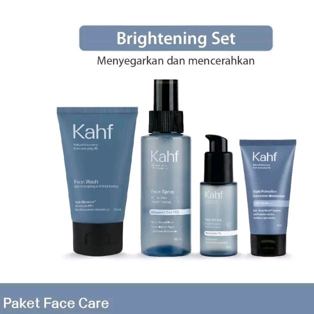 [ PROMO 12.12 ] Kahf Paket Face Care Set (facewash, toner, serum, sunscreen) Mencerahkan | Anti Jera