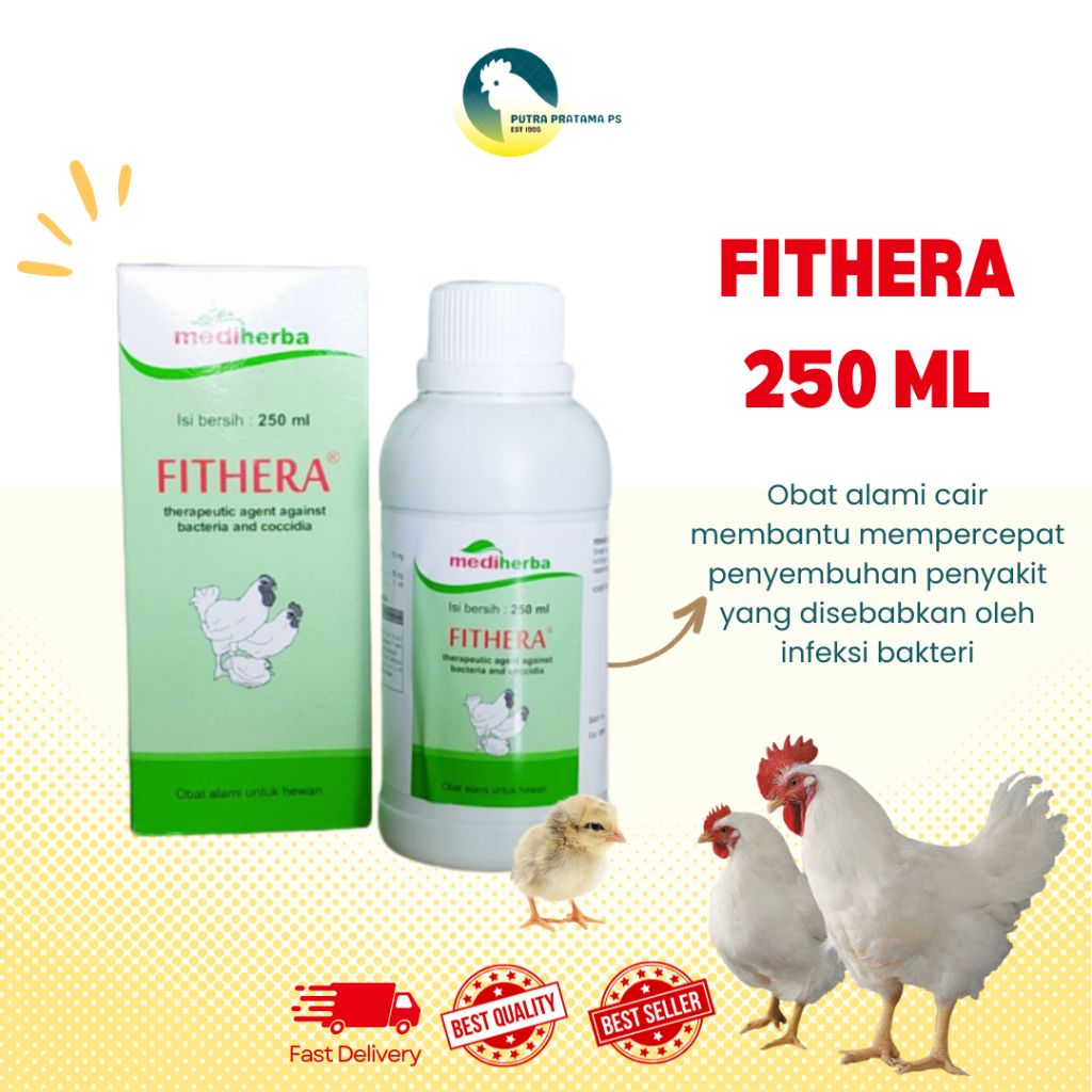 FITHERA 250 ml ORAL MEDION Obat Herbal Anti Bakteri, Koksi, CRD, Coryza, Korisa Unggas