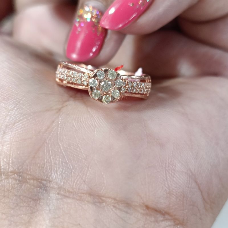 cincin Bulat Tinggi Berlian medan Asli