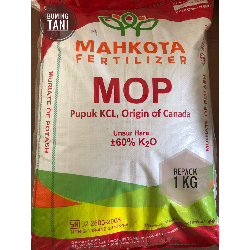 Pupuk KCL Mahkota Repack 1kg