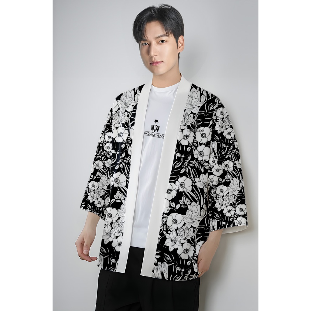 Kimono Blazer Semi Formal Motif Bunga Jepang