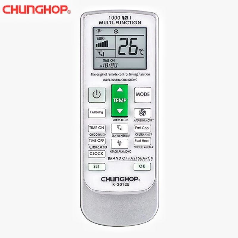 Remot AC Universal CHUANGHOP K-2012E / Remot Control For Ac Multifungsi / Remot ac Serbaguna