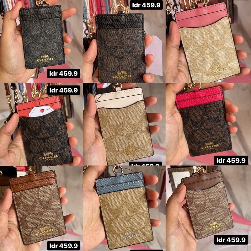 

[ORIGINAL 100%] Coach Lanyard ID Card Signature Canvas motif l