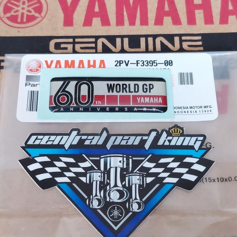 STIKER, LOGO, EMBLEM 60TH ANNIVERSARY WORLD GP ORIGINAL YAMAHA 2PV-F3395-00